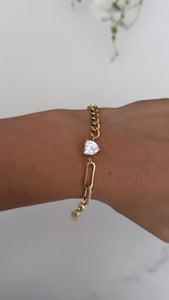 Pulsera Acero Dorado . Luz
