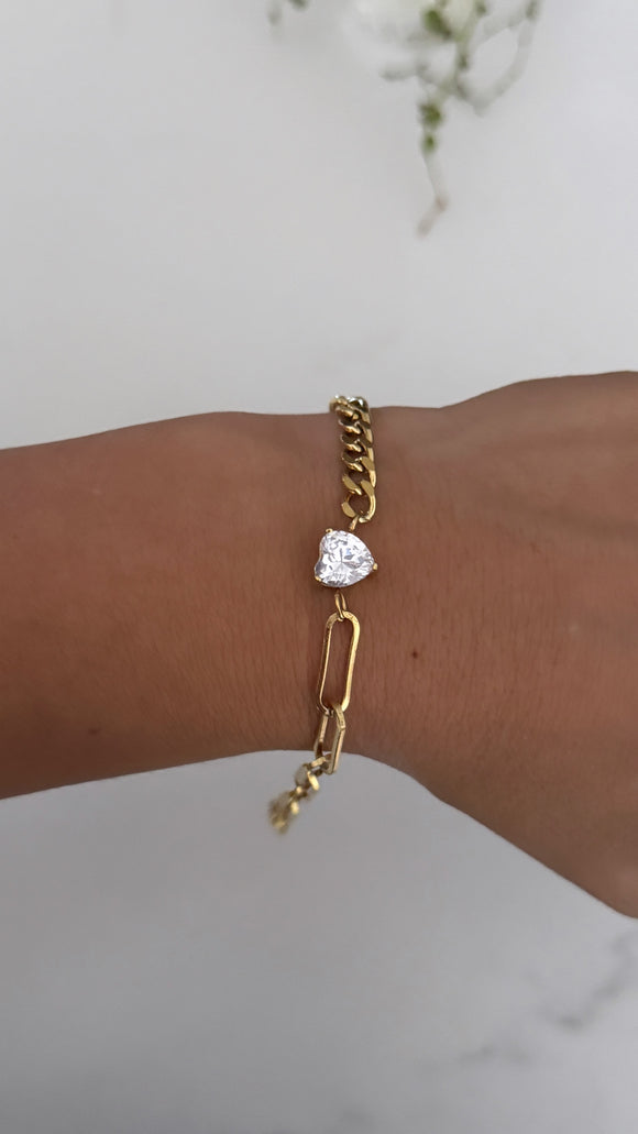 Pulsera Acero Dorado . Luz