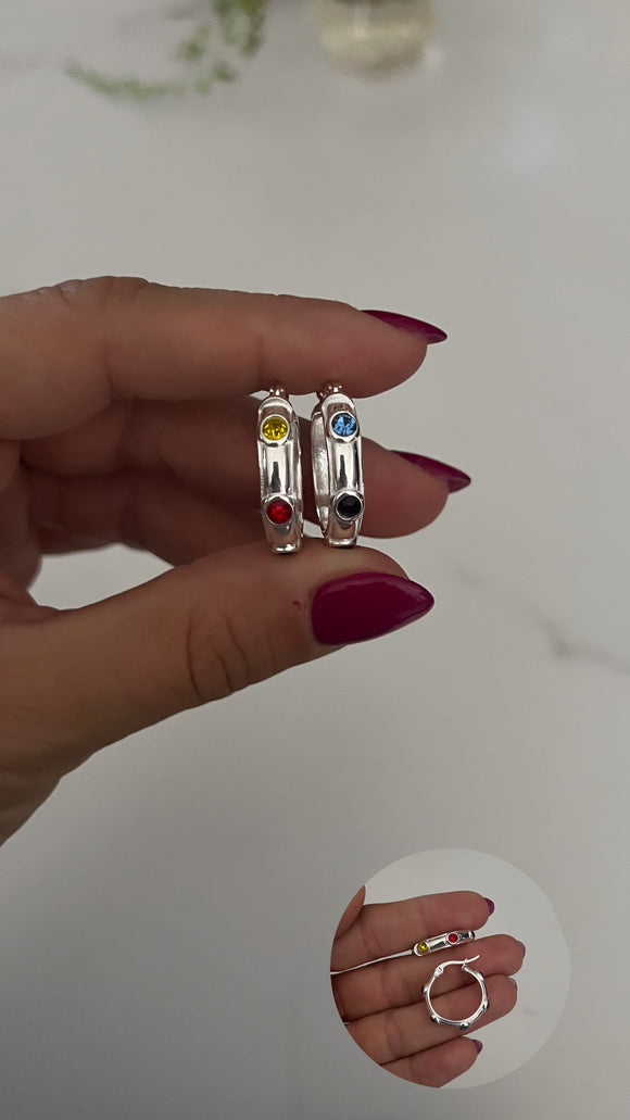 Aros Acero Blanco . Carmela