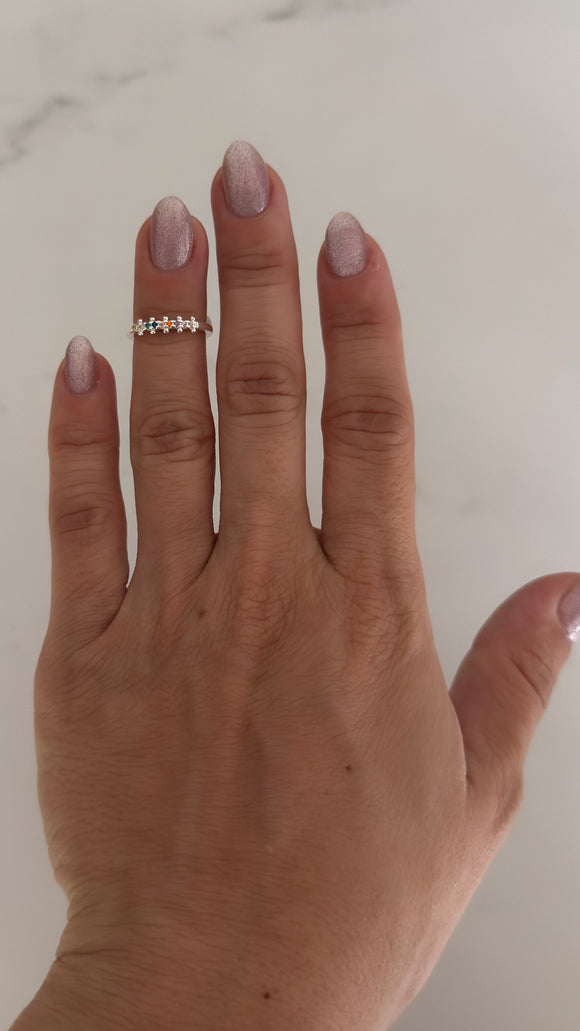 Anillo Acero Blanco . Gaia