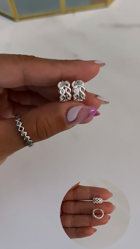 Aros Plata 925 . Opal