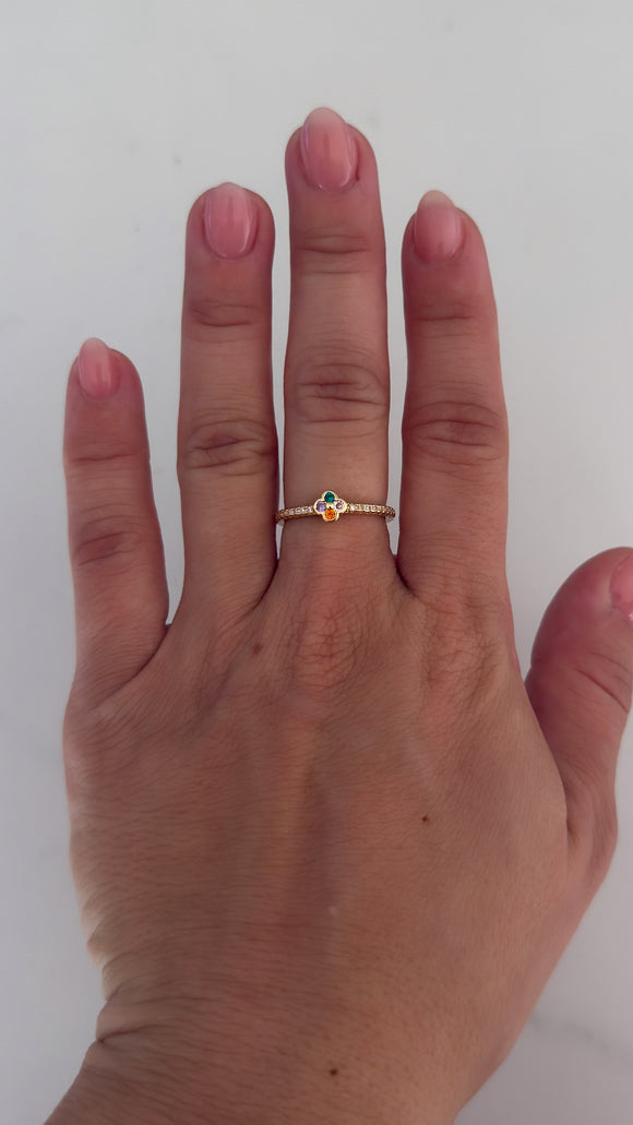 Anillo Acero Dorado . Luana