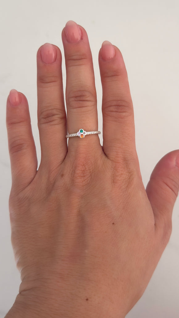 Anillo Acero Blanco . Angela
