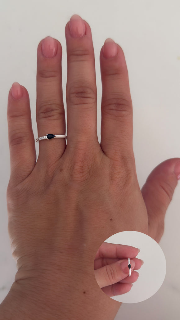 Anillo Acero Blanco . Barbara