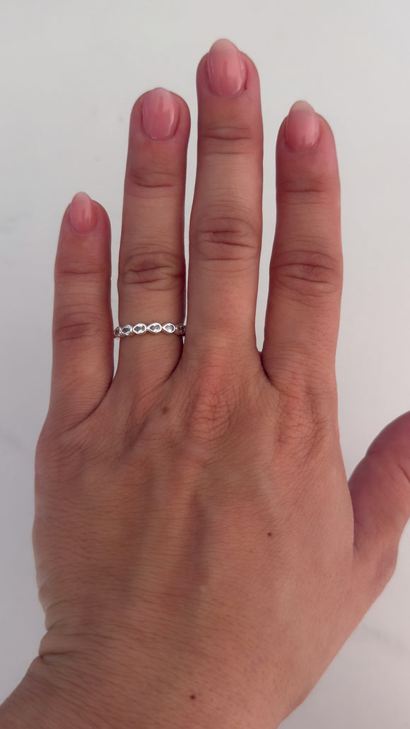 Anillo Acero Blanco . Carlotta