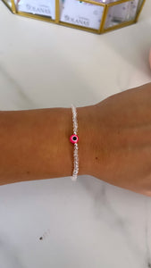 Pulsera Plata 925/Elastizada . Clara Blanca