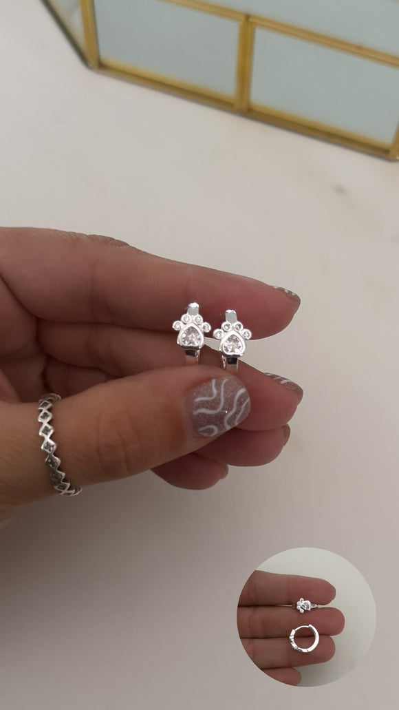 Aros Acero Blanco . Carla