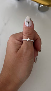 Anillo Acero Blanco . Star