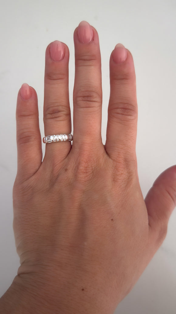 Anillo Acero Blanco . Cecilia