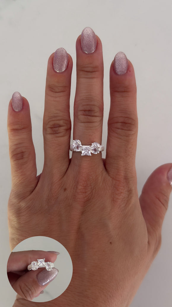 Anillo Acero Blanco . Diana