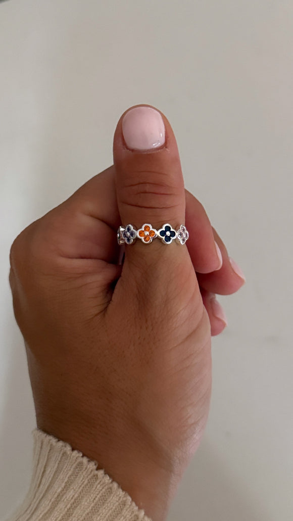 Anillo Acero Blanco . Erminia
