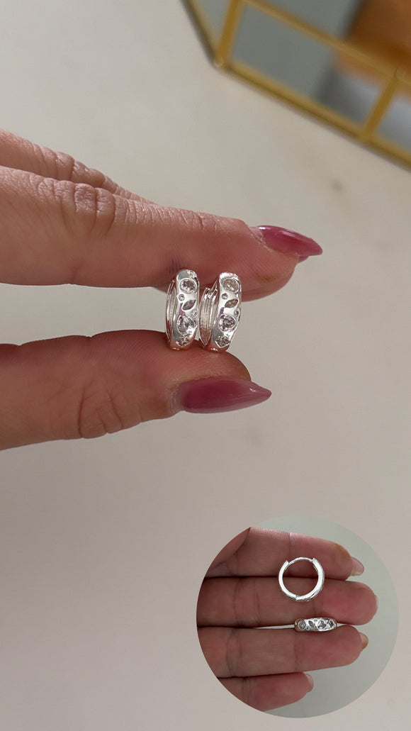 Aros Acero Blanco . Antonia