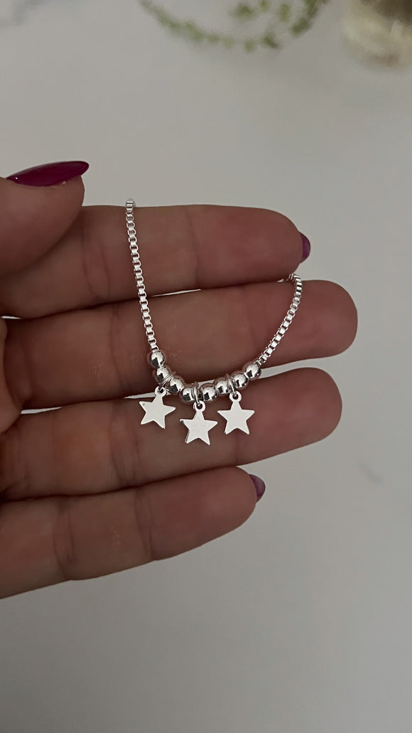 Tobillera Acero Blanco . Cielo