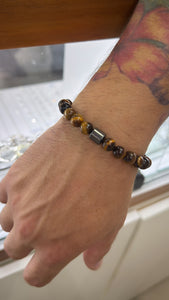 Pulsera Acero Premium . Piedras Naturales Venezia