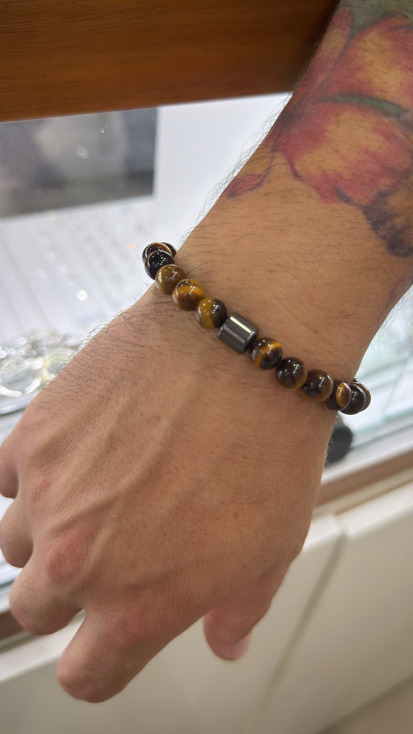 Pulsera Acero Premium . Piedras Naturales Venezia