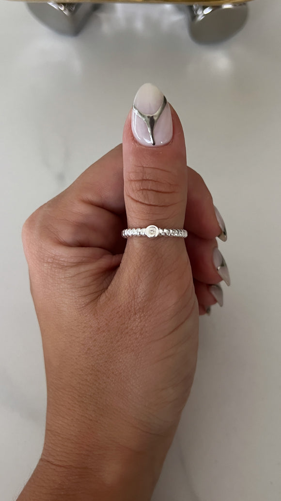 Anillo Acero Blanco . Carmela