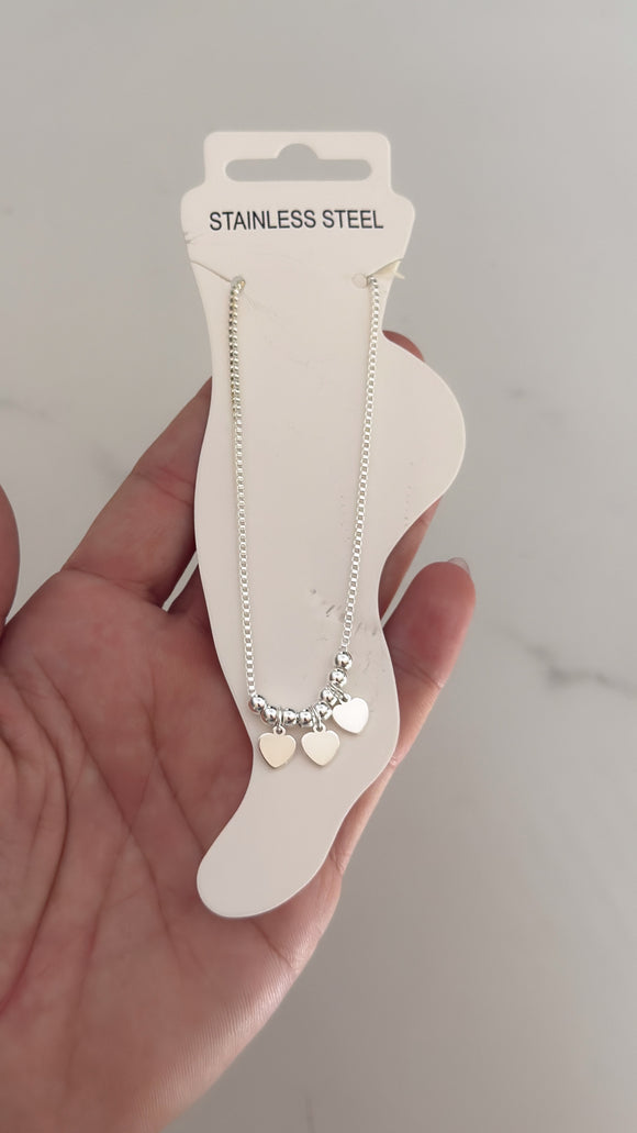 Tobillera Acero Blanco . Alessia