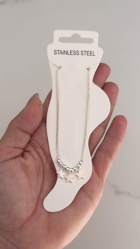 Tobillera Acero Blanco . Bianca