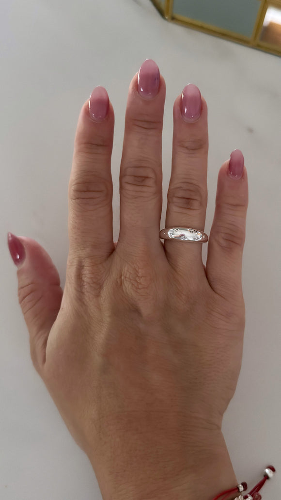 Anillo Acero Blanco . Carolina