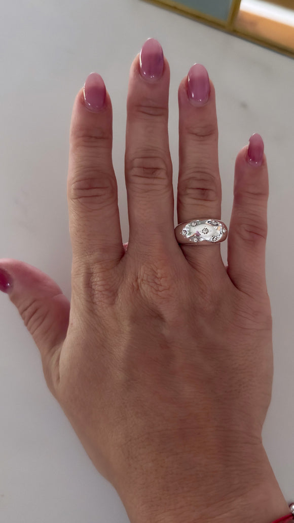 Anillo Acero Blanco . Lucía