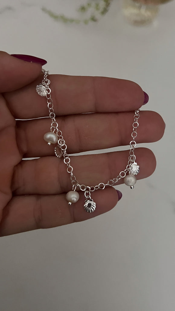 Tobillera Acero Blanco . Mar