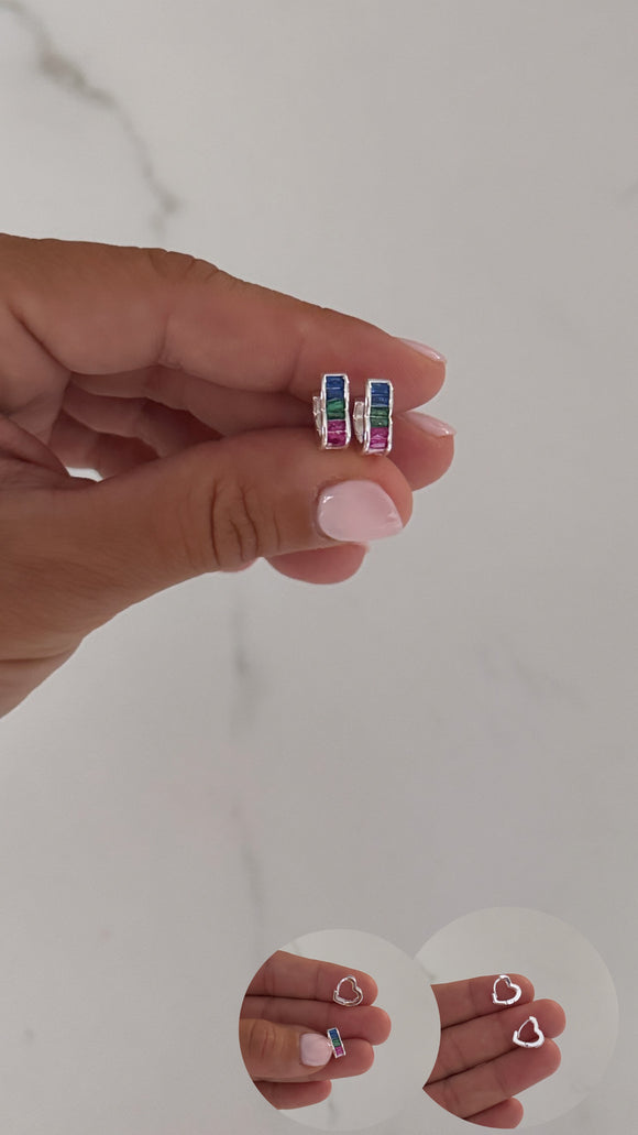 Aros Acero Blanco . Angela