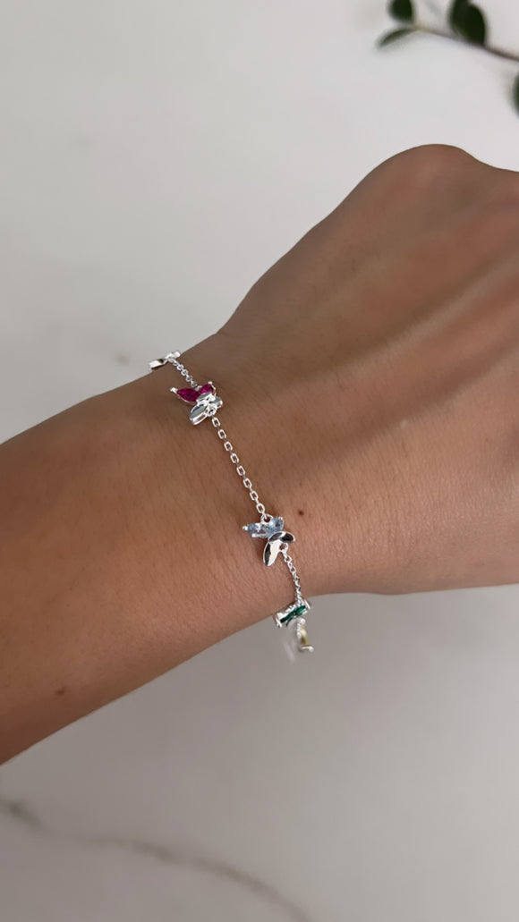 Pulsera Plata 925 . Maripositas