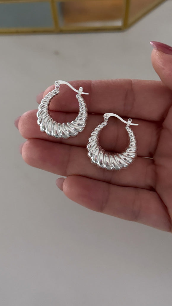 Aros Acero Blanco . Danna