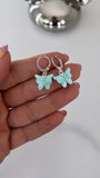 Aros Acero Blanco . Maripositas