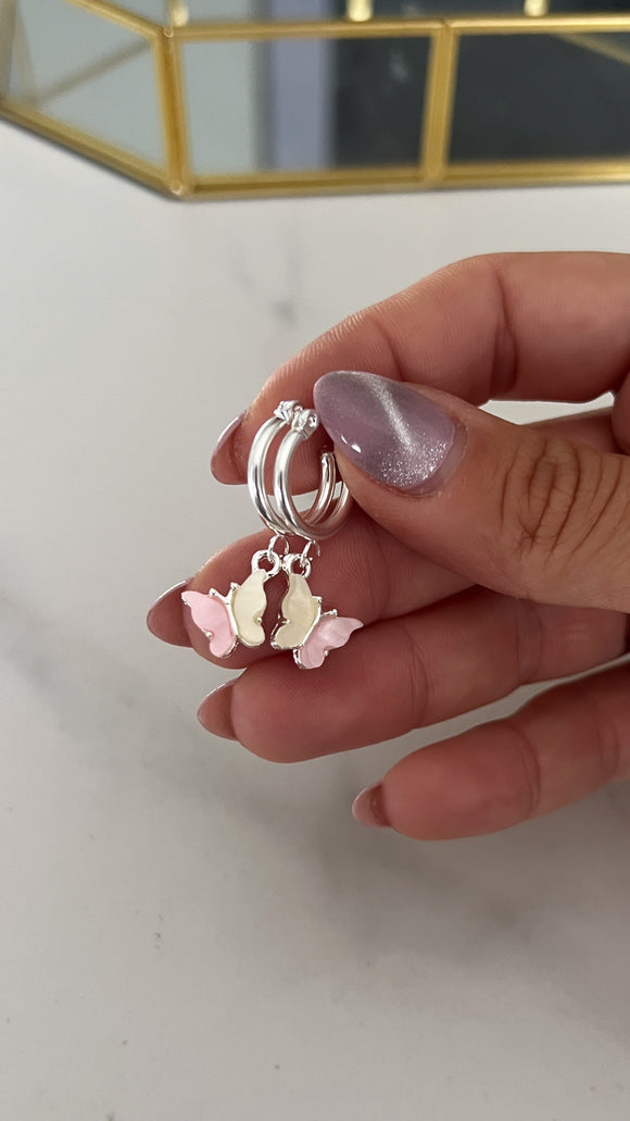 Aros Acero Blanco . Maripositas
