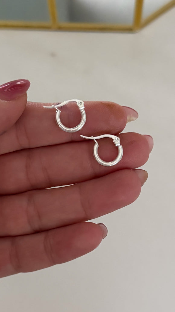 Aros Acero Blanco . Isabella