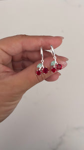 Aros Plata 925 . Cerezas