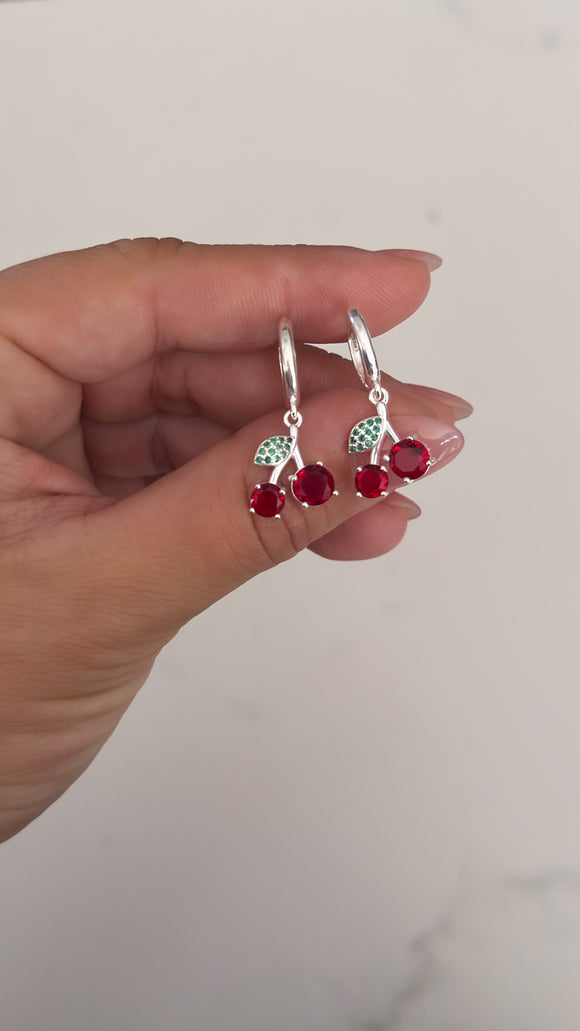 Aros Plata 925 . Cerezas