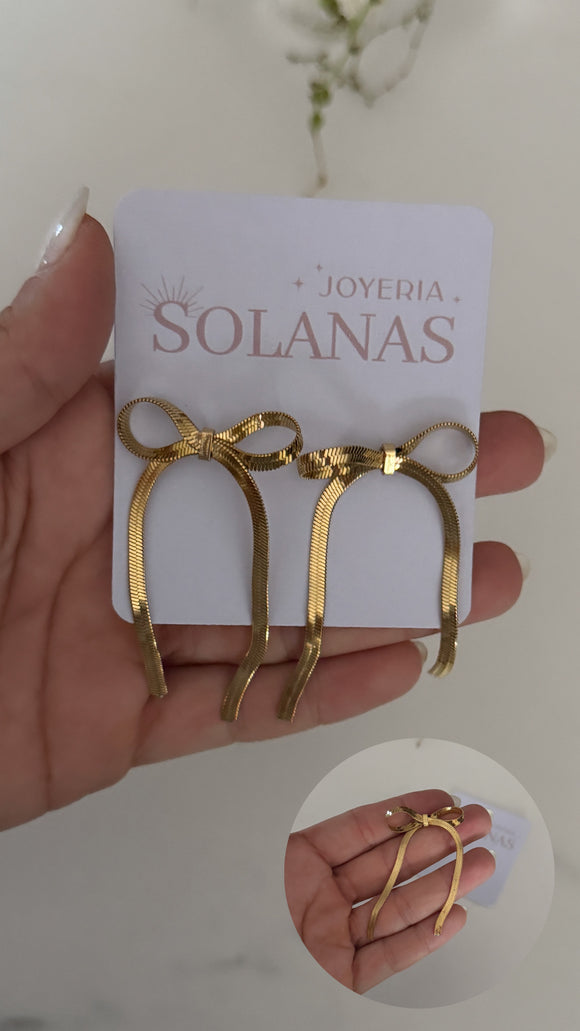 Aros Acero Dorado . Moños
