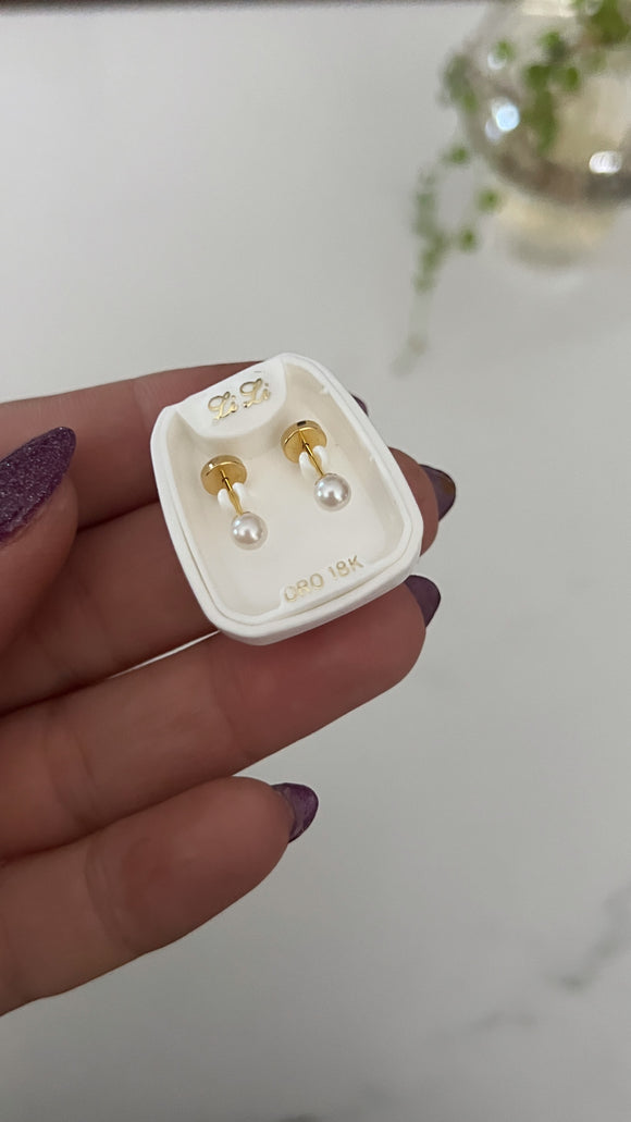 Abridores de Oro 18k . Perla